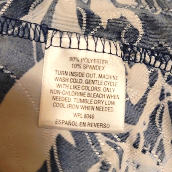 JM Collection Women Navy Floral Blouse Size P/M - Picture 6 of 6